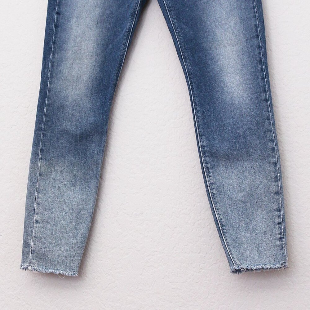 RtA Road To Awe Women's 28 Madrid Skinny Jeans Stretch Frayed Hem Blue Wash $315 - Picture 9 of 14